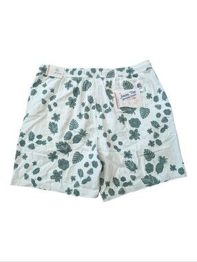 Laguna Spring Tide Stretch Twill Shorts Green Floral Mens Size XL  7" Inseam NEW